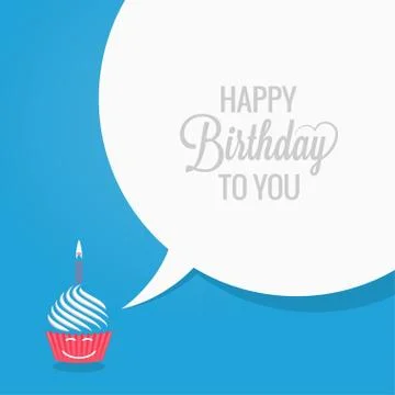 Birthday cupcake comic character design background Stock Illustration