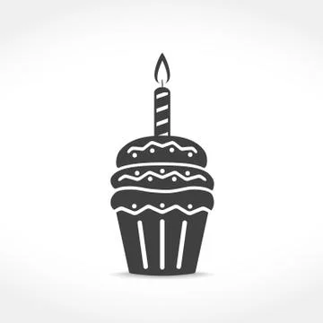 Birthday Cupcake Icon Stock Illustration