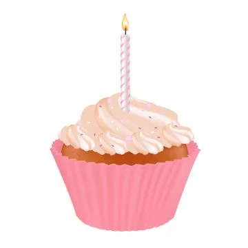 Birthday cupcake Stock Illustration