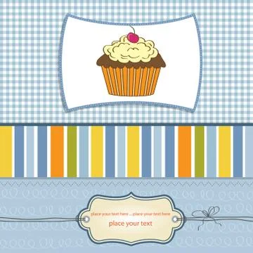 Birthday cupcake Stock Illustration