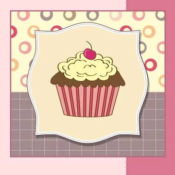 Birthday cupcake Stock Illustration