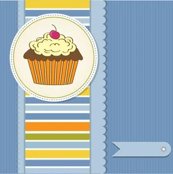 Birthday cupcake Stock Illustration