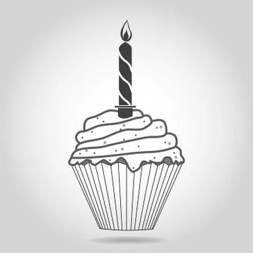 Birthday cupcake Stock Illustration