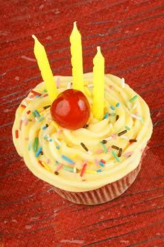 Birthday cupcake Stock Photos