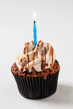 Birthday cupcake Stock Photos