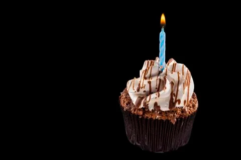 Birthday cupcake Stock Photos
