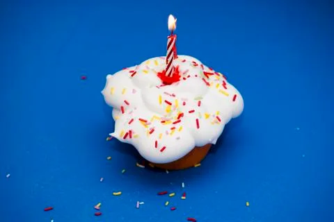 Birthday cupcake Stock Photos