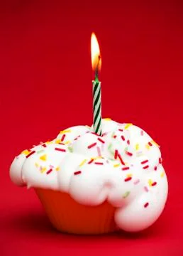 Birthday cupcake Stock Photos
