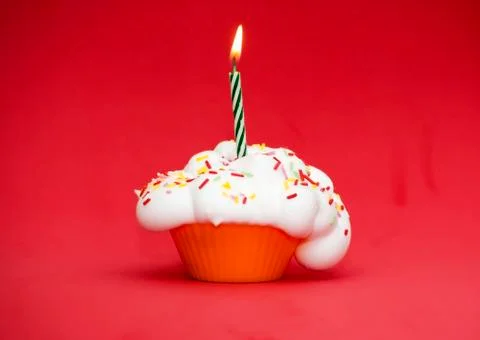 Birthday cupcake Stock Photos