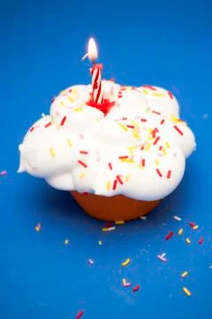 Birthday cupcake Stock Photos