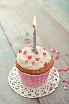 Birthday cupcake 写真素材