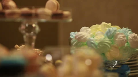 Birthday decor. Dessert table. Stock Footage 40834193