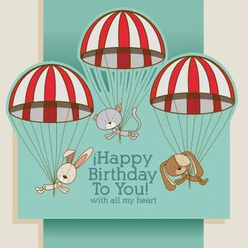 Birthday design over gray background vector illustration Stock Illustration