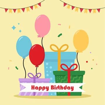 Birthday element vector flat design 库存插图
