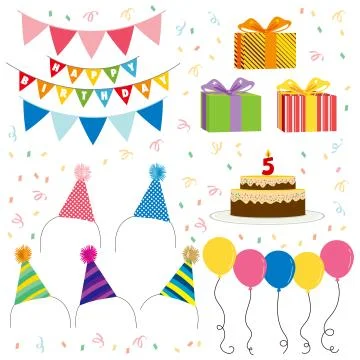 Birthday Elements Illustrazione stock