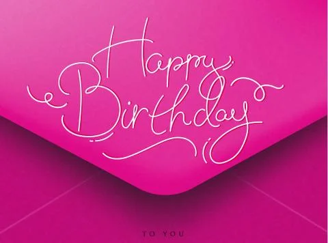 Birthday envelope pink Stock Illustration