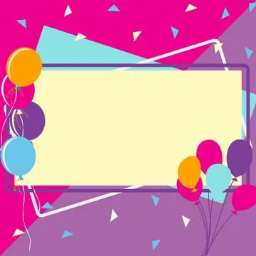 Birthday frames. Celebration b-day icon set. Hand drawn elements. Vector 스톡 일러스트
