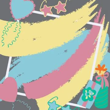 Birthday frames. Celebration. Vector in square Illustrazione stock