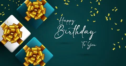 Birthday gift box vector background design. Illustrazione stock