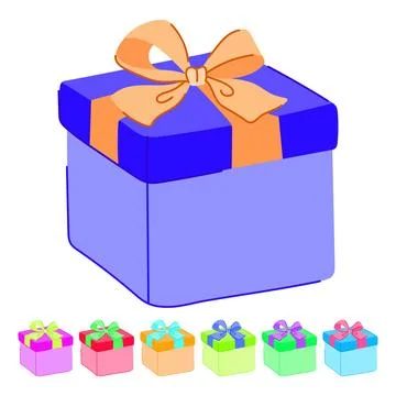 Birthday gift box vector cartoon graphic Stock Illustration