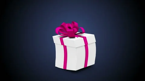 Birthday gift exploding with confetti and balloon eighteen Stock Footage 51852154