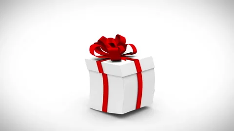 Birthday gift exploding with confetti and balloon eighteen Stock Footage 52006604