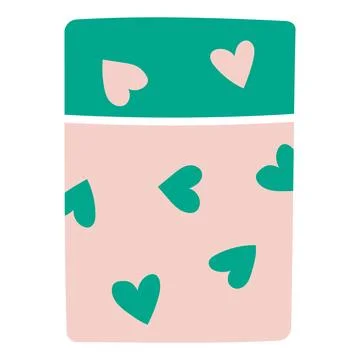 Birthday gift, present in box, wrapping paper with hearts pattern hand draw.. 스톡 일러스트
