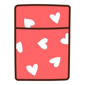 Birthday gift, present in box, wrapping paper with hearts pattern hand drawn  Stock Illustration