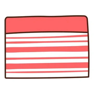 Birthday gift, present in box, wrapping paper with stripes pattern hand drawn Stock Illustration