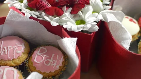 Birthday Gift rotate at table Stock Footage 57301910