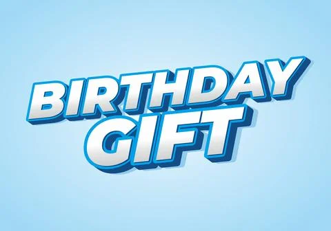 Birthday gift. text effect design for advertising needs Stock Illustration