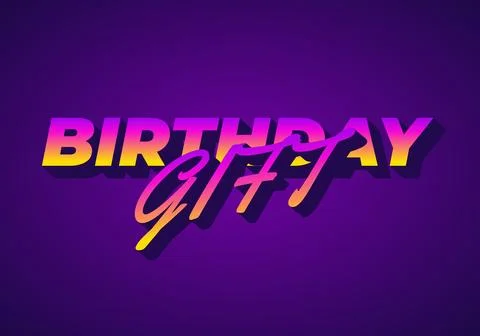 Birthday gift. text effect design for advertising needs Stock Illustration