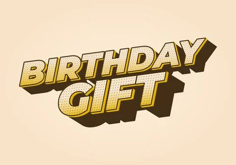 Birthday gift. text effect design for advertising needs Stock Illustration