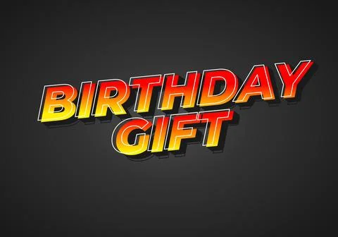 Birthday gift. text effect design for advertising needs Stock Illustration