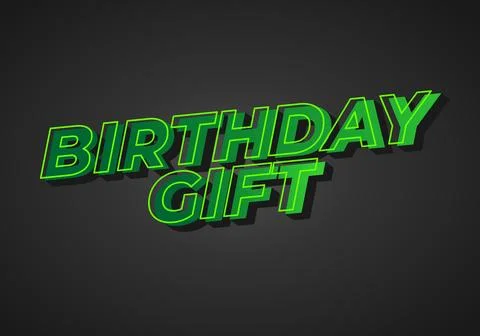 Birthday gift. text effect design for advertising needs Stock Illustration