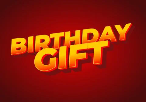 Birthday gift. text effect design for advertising needs Stock Illustration
