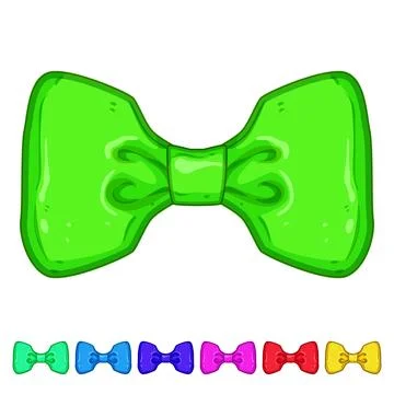 Birthday gold bow cartoon vector graphic Stock Illustration