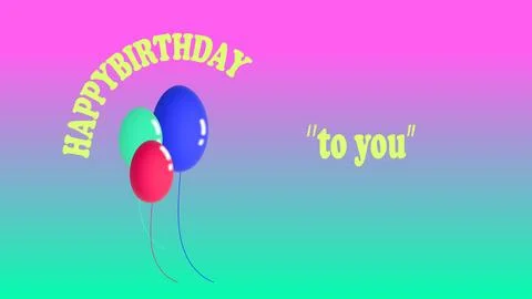 Birthday with gradient background and floating balloons featuring happy birthday 스톡 일러스트