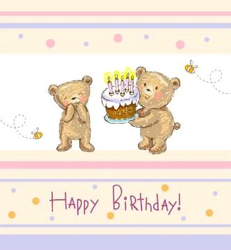 Birthday greetings, vector illustration Stock Illustration