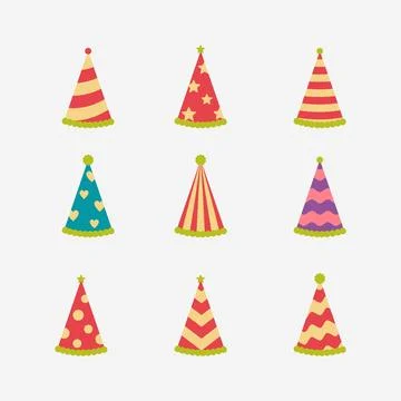 Birthday hat cartoon icon vector illustration Stock Illustration