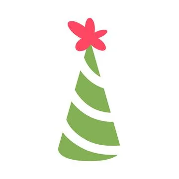 Birthday hat flat icon isolated on white Stock Illustration