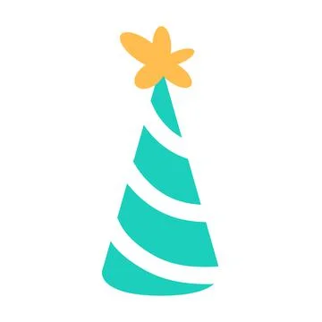 Birthday hat flat icon isolated on white. Stock Illustration