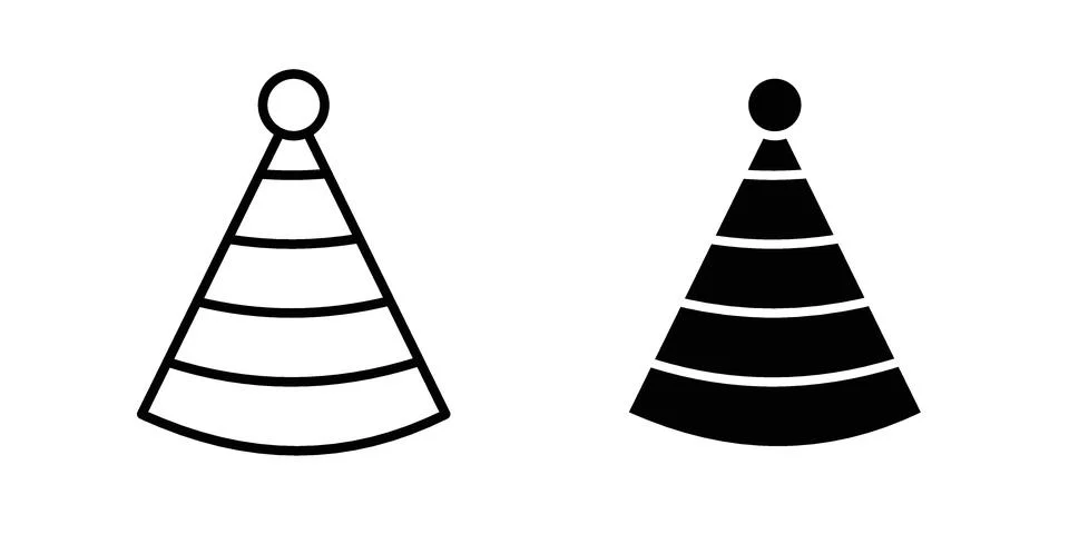 Birthday hat icon for design projects and web UI Stock Illustration