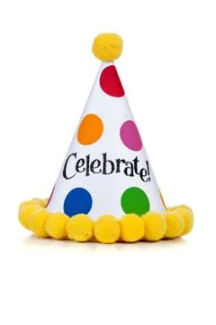 Birthday hat on a white background Stock Photos