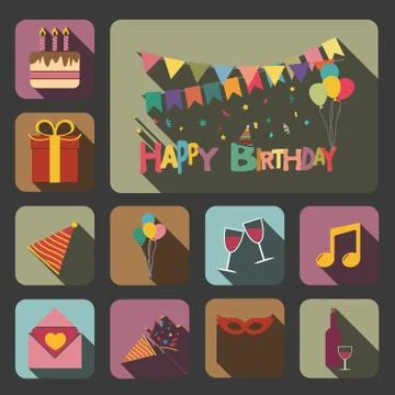 Birthday icon Stock Illustration