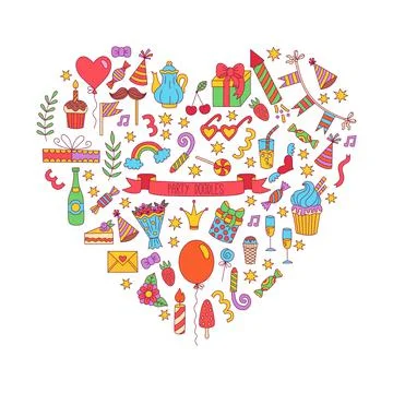 Birthday icons vector set Illustrazione stock