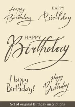 Birthday inscriptions Stock Illustration