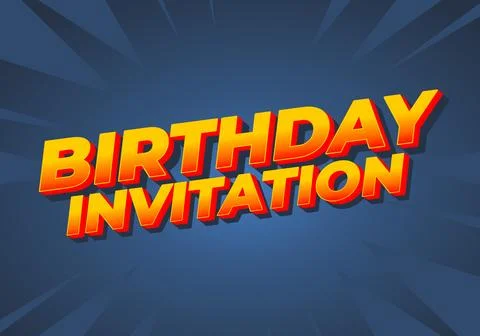 Birthday invitation. Text effect for online and printed invitations イラスト素材
