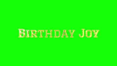 Birthday joy text on green screen background Stock-Footage 338216937
