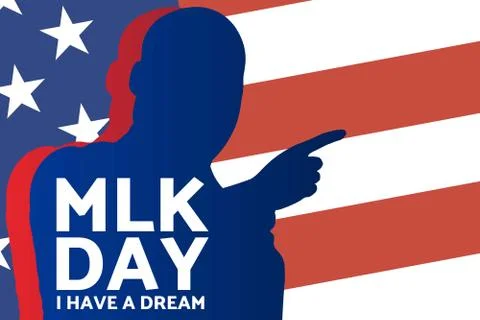 Birthday of Martin Luther King, Jr. MLK Day. Patriotic concept of holiday with Stock Illustration